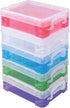 Super Stacker Plastic Crayon Box - Stackable Crayon Organizer, Small Storage Containers with Lids, Color May Vary