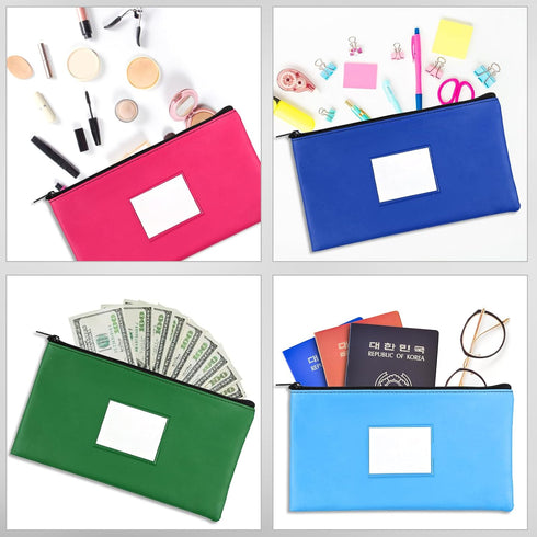 7 Pack Set 11 6.1 Inches VOCHIC Multi-Purpose Money Pouch Money Bags, Bank Bags with Zipper for Cash, Waterproof Money
