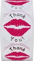 Hybsk Thank You Pink Kissing Lips Envelope Seals Stickers, Total 300 Per Roll