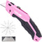 TOPLINE Retractable Pink Utility Knife, 18-Piece SK5 Blades and Dispenser Included (1 PACK, PINK)