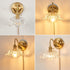 YJQHXY E26 Vintage Plug-in Wall Sconce with Switch, Clear Snowflake Glass Shade, Brass Fixture, Socket with Dual