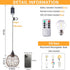 TWINKVILLA Bulb Ball-G50-2PK) Hanging Pendant Lights, Battery Operated Outdoor Chandelier with Warm White LED for Patio