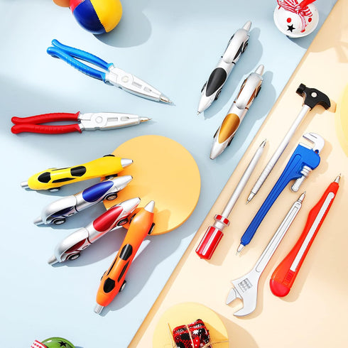 Zonon 24 Pieces Car Pens and Novelty Tool Ballpoint Pens, Colorful Ink Pens for Back to School and Office Supplies