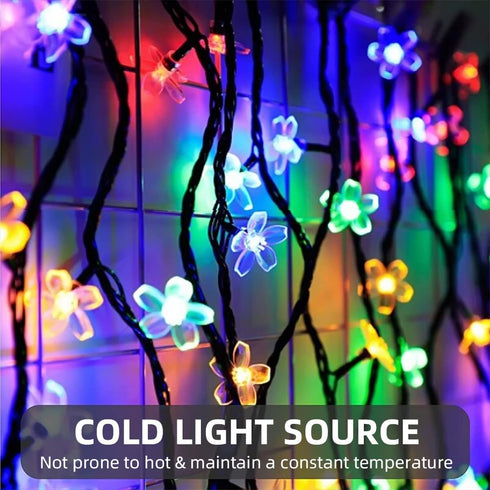 50 ITICdecor Solar Flower String Lights Outdoor Waterproof LED Solar Powered Fairy Lights for Garden, Fence, Patio