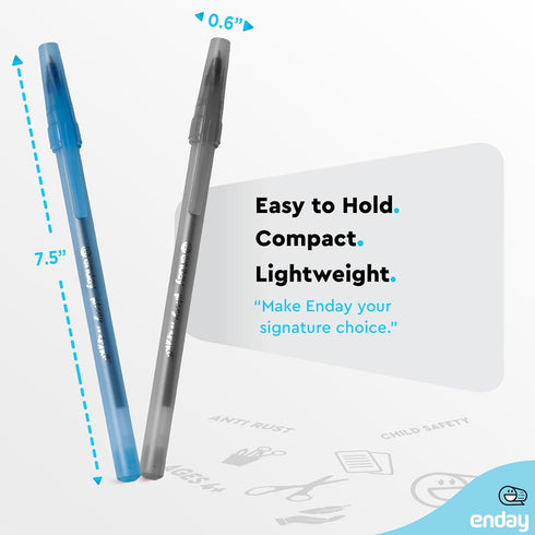 Enday Bulk Pens, 400 Count Black & Blue Ballpoint Pens, Medium Point (1.0mm), Flexible Round Barrel for Comfort