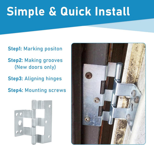 3 Pack Mobile Home Door Hinges, Compatible with Elixir Mobile Homes Exterior Door