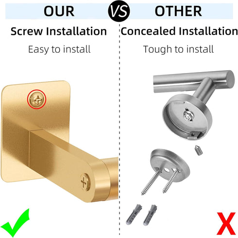 Bathroom Towel Bar, 24 Inch Towel Racks for Bathroom Wall Mounted, Heavy Duty Bath Hand Towel Holder Organizer, Modern Home Decor Towel Rod Bathroom Hardware Accessories, Gold by DOCOJUCL