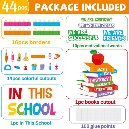 Motivational Bulletin Board Decoration Set, Classroom Affirmation Station Cutouts for Elementary School Home Wall