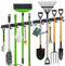ZONGOOL 2 Pack Broom Holder Wall Mount, 4 Racks and 5 Hooks, Heavy Duty Organizer for Home Kitchen Garden