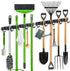 ZONGOOL 2 Pack Broom Holder Wall Mount, 4 Racks and 5 Hooks, Heavy Duty Organizer for Home Kitchen Garden