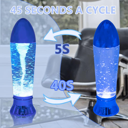 YAKii 10.5" Tornado Lamp, LED Color Changing Tornado Maker Science Toy, Battery/USB Operated (Blue)