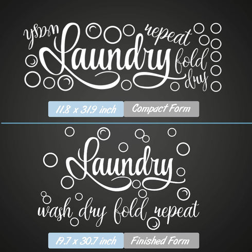 Zonon Laundry Room Sign Decals Decor, Funny Wash Dry Fold Repeat Wall Stickers for Bathroom Home Decorations