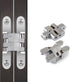 Zinc Alloy Hidden Door Hinge (0-180 Opening Angle) Hardware Accessories (Silver - Small)
