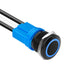 LED Momentary Push Button Switch, Aluminum Alloy, IP67 Waterproof 5-24V 20A 1NO with Wire Socket Plug