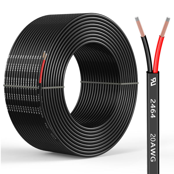 Mziklr 20 Gauge 2 Conductors 16.4FT Electrical Wire, Flexible Low Voltage PVC Copper