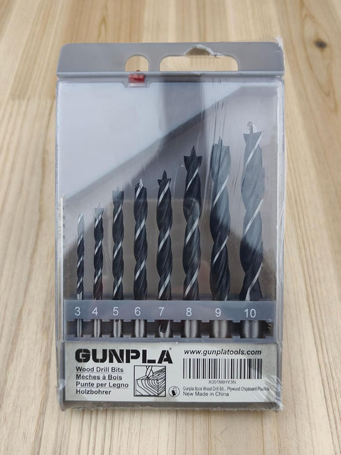 8pcs Wood Drill Bits Set, Carbon Steel Twist Brad Point Drill Bits for Woodworking, Durable Drilling Tools Kit with