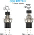 Momentary Push Button Switch, 1A 250VAC SPST Mini Pushbutton Switches, Normal Closed (NC), Black & Red Cap, 20pcs