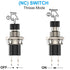 Momentary Push Button Switch, 1A 250V AC SPST Mini Switches with Wire, Normal Closed Black Cap - 10pcs