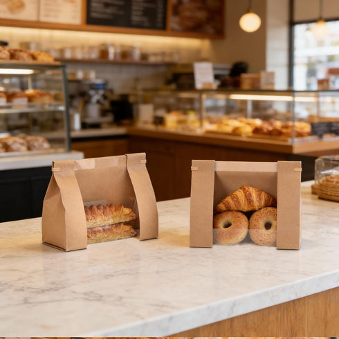 100 10.244.3310.24 80g 100 Bread Bags with Window Pcs Sourdough Homemade Bread Bags, in, Kraft Paper with Waterproof PE