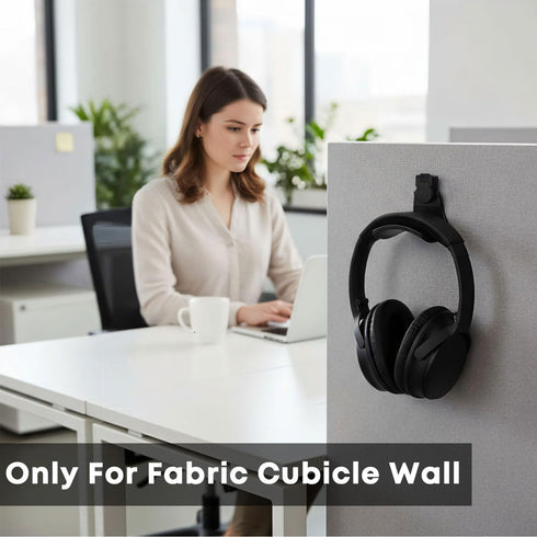 onsogi (1 Pack) Fabric Wall Headphone Stand for Office, Cubicle Headphone Holder for Work Decor, Space-Saving Hanger