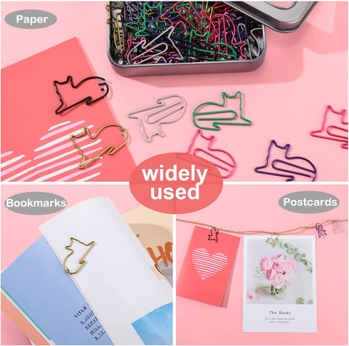 Cat Office Supplies Set - Cat Sticky Notes, Paper Clips, Gel Ink Pens, and Stickers for Cat Lovers