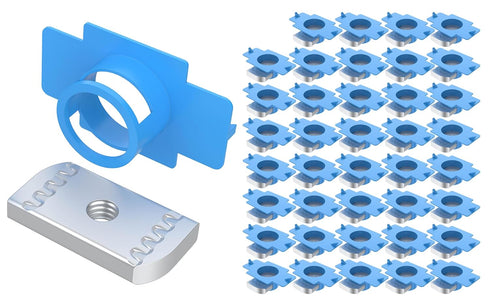 BOZXYE 40 Pcs 3/8"-16 Nylon Strut Channel Cone Nuts, Nylon Channel Squeeze Nut