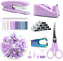 Purple Office Supplies Set, UPIHO Stapler and Tape Dispenser Kit, Office Desk Accessories with Stapler, Tape, Remover,
