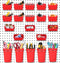20 Pack Pegboard Cups and Bins Set, Wall Organizer with Hooks and Loops for Garage Craft Office Storage