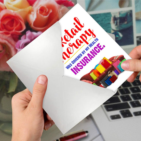 NobleWorks Funny Get Well Greeting Card, Hilarious Feel Better Notecard with Envelope, Retail Therapy
