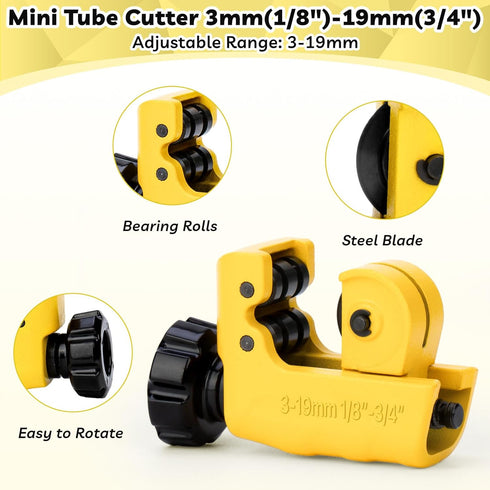 THINKWORK Plastic Pipe Cutter, 0-35mm for PEX, PVC, PPR Hoses, Sharp Copper Pipe Cutter for Tubes