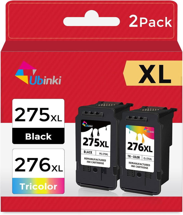 Remanufactured Ink Cartridge Replacement for Canon 275XL 276XL (Black Color Combo, 2-Pack) for TS3522