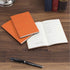 Elan Publishing Company Field Notebook - Pack of 3 (Orange/Black) - 3.5"x5.5" - Lined Leather Memo Book
