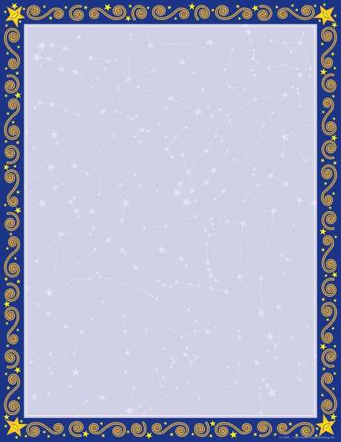 Barker Creek Designer Computer Paper, Reach for The Stars, 50 Sheets, 8.5” x 11”, Decorative Printer Paper, Home,