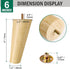 FoDau770 6 Inches, Set 8, 5/16" Rubber Wood Furniture Legs Slant Tapered Wood Feet Mid Century Sofa Legs of UNC