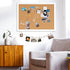 DOLLAR BOSS 24" x 18" Double-Sided Cork Board with Linen for Office Home School, 20 Pushpins, 10 Clips
