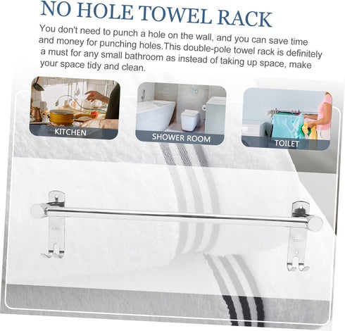 4sets DOITOOL Stainless Steel Towel Rack Versatile Hand Towel Holder for Bathroom Kitchen and Balcony Simple