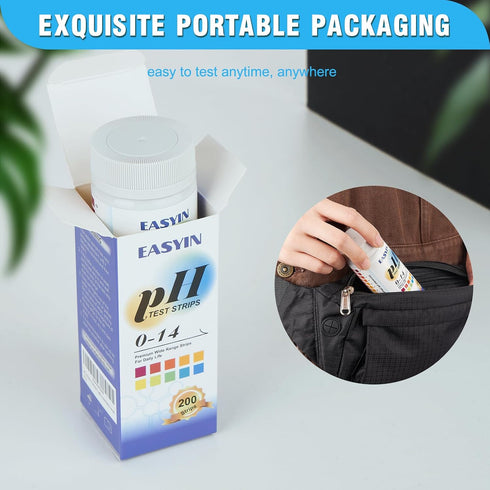 200pcs (0-14) pH Test Strips - Highly Accurate Litmus Paper for Testing Urine, Saliva, Drinking Water, Aquariums