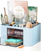 Pencil Pen Holder for Desk, 2 Drawer Organizer with 5 Compartments for Office Supplies