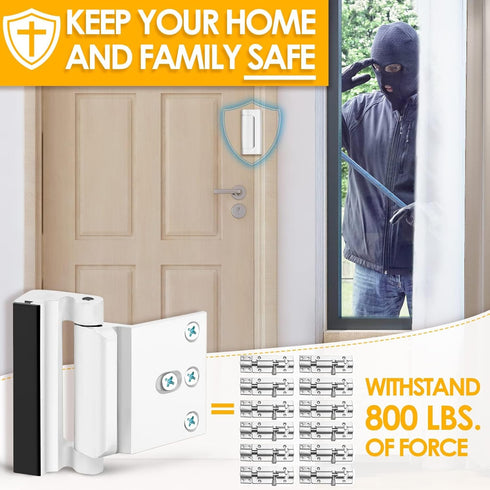 800 lbs Home Security Door Reinforcement Lock - Child Proof High Security Door Lock Front Door Locks for Kids Safety
