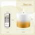 3"X3" Set 3 smtyle Vintage Plastic Flickering Flameless Pillar Candles Battery Operated White and Gold Fake Candles