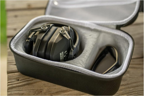 Walker's Weather-Resistant Durable Dustproof EVA Carrying Storage Case for Hunting Shooting Earmuff, Glasses