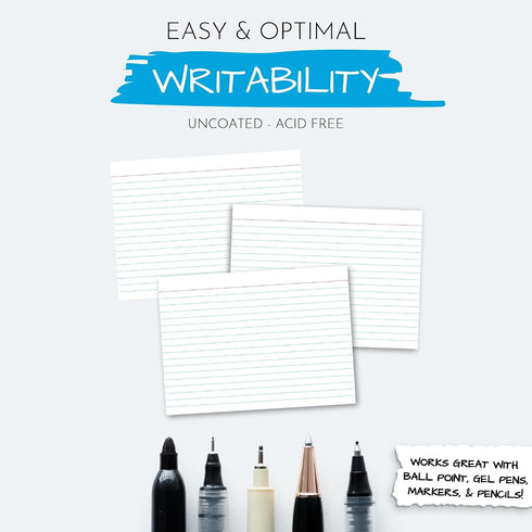 5x7 50 Pack Home Advantage Ruled Index Cards - Our of Lined Notecards Use Heavy Duty Cardstock to Make Them Bleed Proof