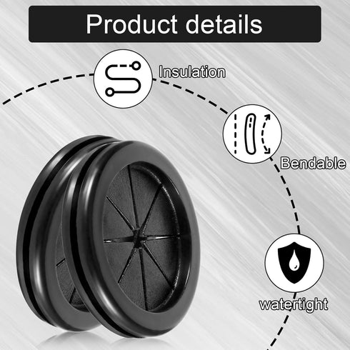 SynHHergyx 4Pcs Grommets 2 Inch Grommet 1-11/16" Grommets Rubber for Wiring, Black Wire ID Rubber Hole Firewall