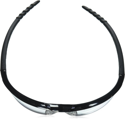MCR Safety DL110 Dallas Safety Glasses, Polished Black Frame with Clear Lens