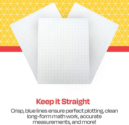 School Smart Double Sided Graph Paper, 8-1/2 x 11 Inches, 1/2 Inch Rule, White, Pack of 500