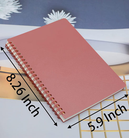 Yansanido Spiral Notebook, 4 Pcs 4 Color A5 Thick Plastic Hardcover 7mm College Ruled Paper 80 Sheets (160 Pages) Journal for School and Office Supplies (4 Pcs A5) by Yansanido