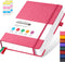 Lined Journal Notebook for Women/Men, 320 Pages, Hardcover Pink Leather Daily Diary Journals, A5 (5.7'' X 8.4'')