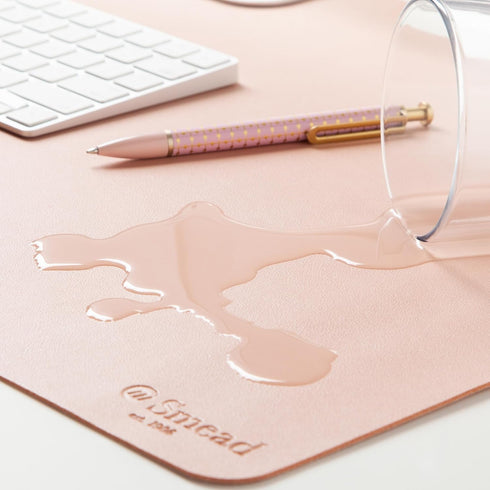 Smead Desk Pad, Vegan Leather Mat with Non-Slip Faux Suede Backing, Large 36” x 17” Dusty Rose Organizer