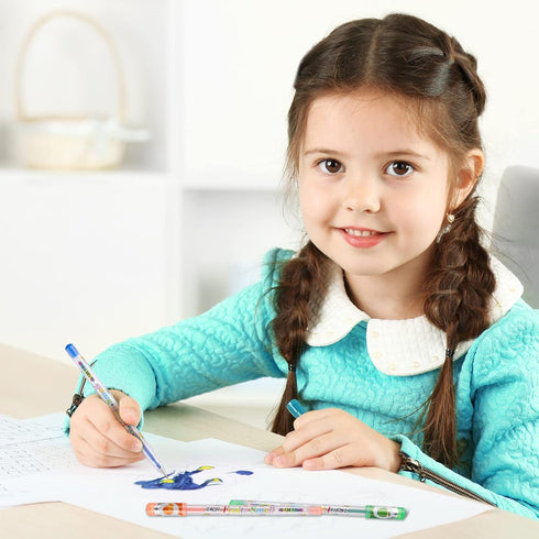 Yexiya 72 Pcs Scented Glitter Color Pen, Multicolor Fun Pens, Smooth Writing Stationary Kit