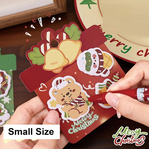 MOZXIRZ 4 Pack Cute Sticky Notes Cartoon Christmas Sticky Memo Pads Kawaii Small Self-Stick Memo Note Pad Office School